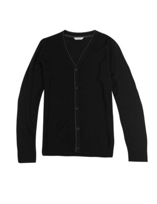 Senior Boys&#39; Pure Merino Wool Easy Care Cardigan &#40;Older Boys&#41;